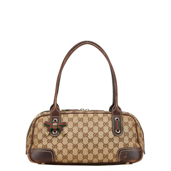 Gucci Princess Sherry GG Canvas Handbag Beige Multicolor Leather - Picture 1 of 8